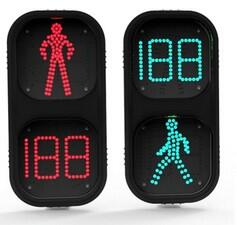 Светофор дорожный светодиодный пешеходный П.1.II (плоский со скругленными углами)